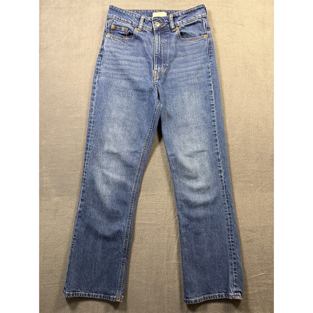 H&M Straight Leg Jeans High-Rise Size 4 Medium Wash Women's